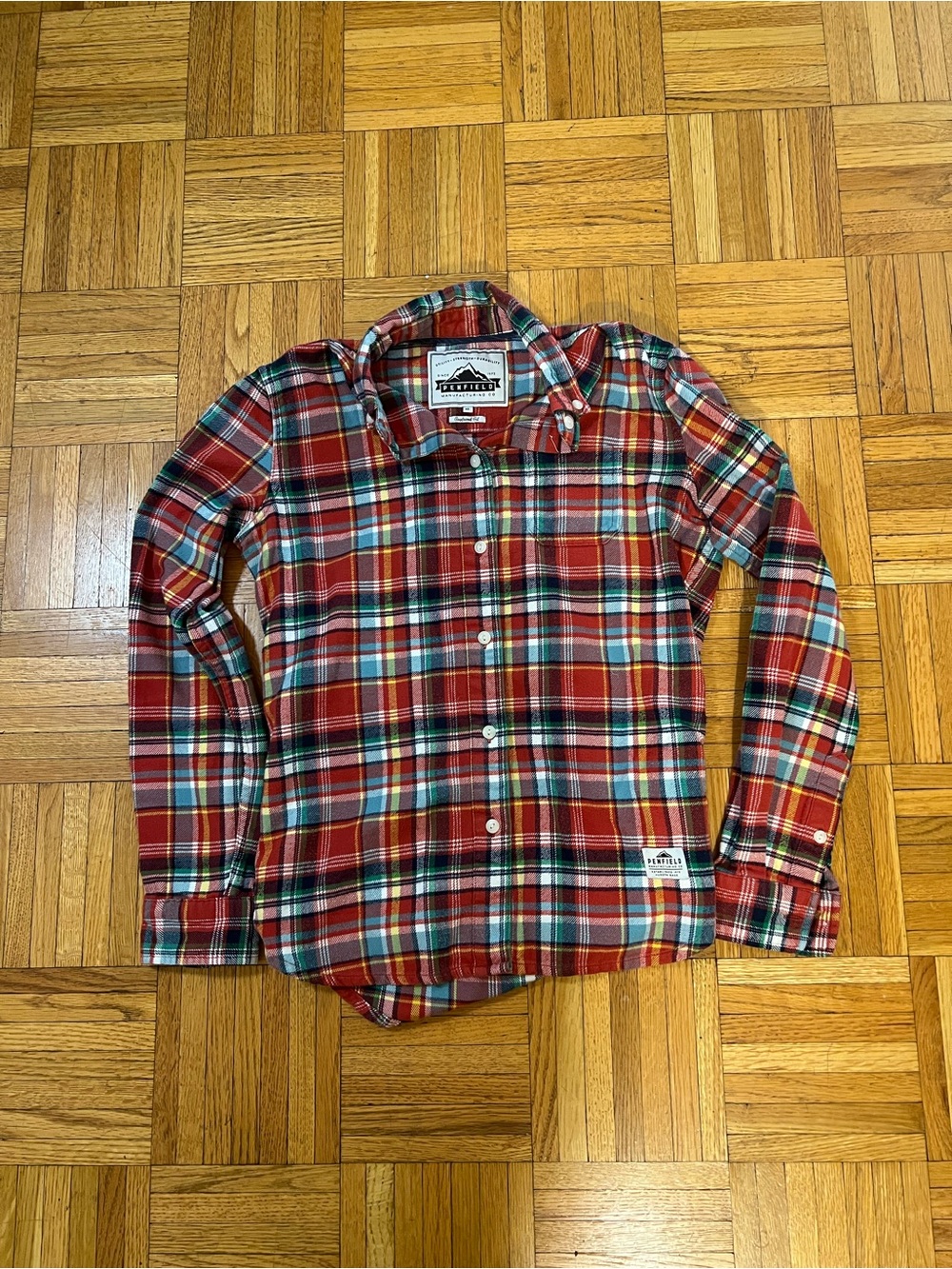 Granola Girl in Penfield Red Plaid Button-Down Shirt size XS